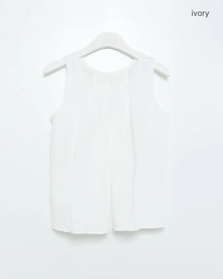 Sleeveless top with back slit
