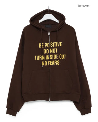 Lettering Zip Hoodie