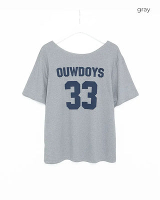 Lettering Off-Shoulder T-Shirt