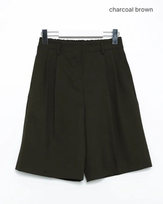 Waistband with elastic back pleats, slacks, half-pants