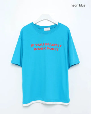 Layered lettering T-shirt