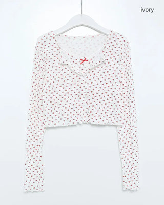 Cherry Camisole & Cardigan Set