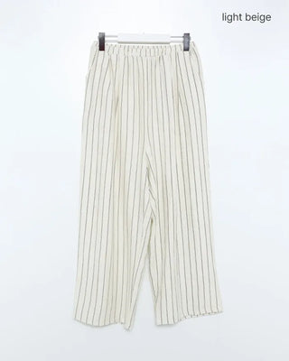Striped Wide Wrinkle Easy Pants
