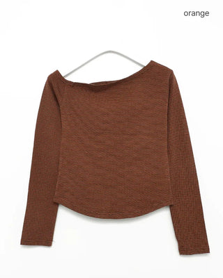 Asymmetrical Shoulder Double Border Long Cut and Sew