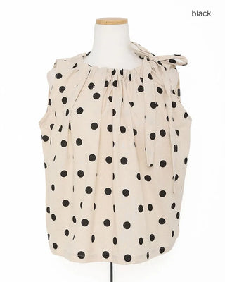 Halter neck polka dot blouse