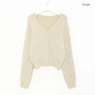 Hairy V-neck cardigan