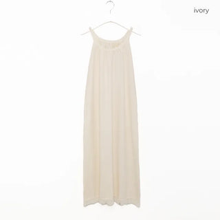 Halter neck fringe long dress