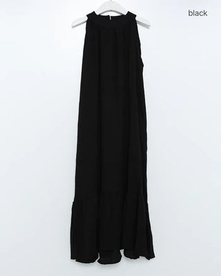 Backless halter neck long dress