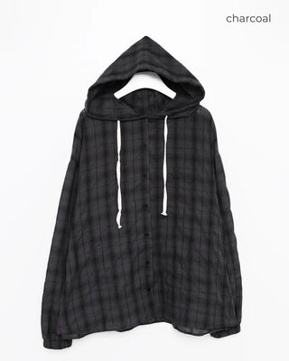 Checked hoodie shirt