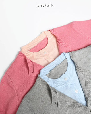 Round neck layered cardigan