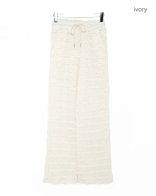 Lace waistband pants
