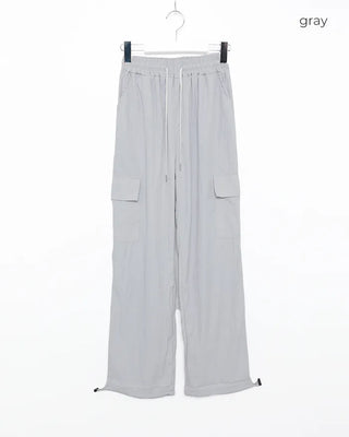 Cargo waist drawstring pants