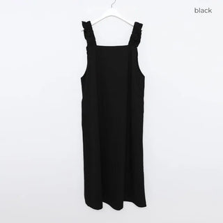 Shirred sleeveless long dress