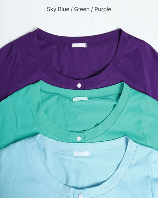 Henley Neck Layered T-Shirt
