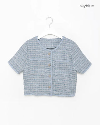 Tweed short-sleeved jacket