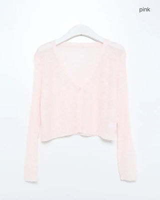 V-neck sheer cardigan