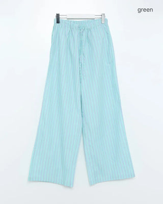 Wide striped easy pants
