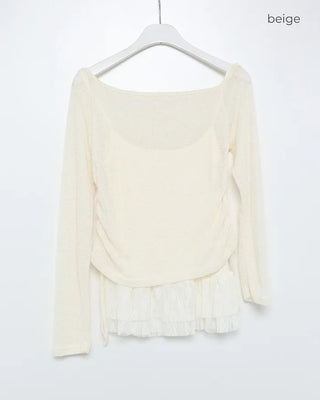 Lace sleeveless top & T-shirt set
