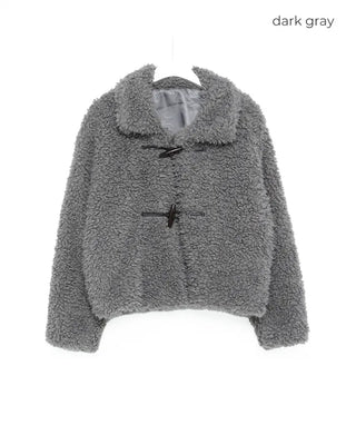 Color Two-Button Point Fur Jacket