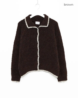 Two-tone knit cardigan