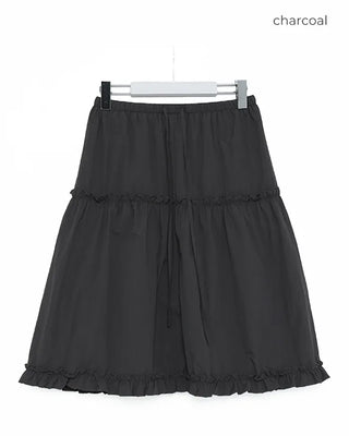 Lace nylon midi skirt