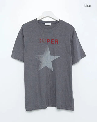 Vintage star print short-sleeved T-shirt