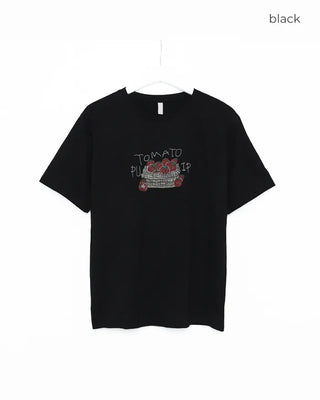 Tomato print short-sleeved T-shirt