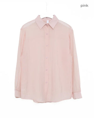 Pastel-colored sheer shirt