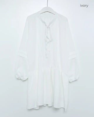 Pintuck Long Blouse