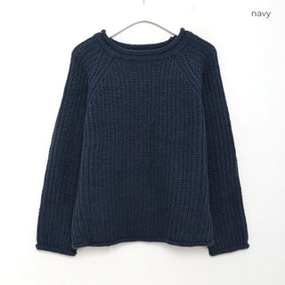 Volume round neck knit sweater