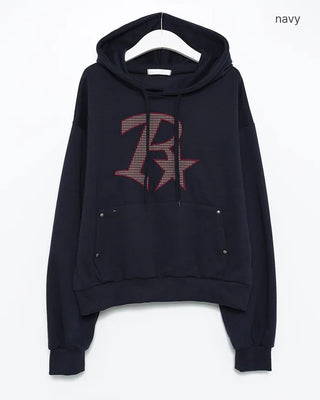R Star Check Patch Hoodie