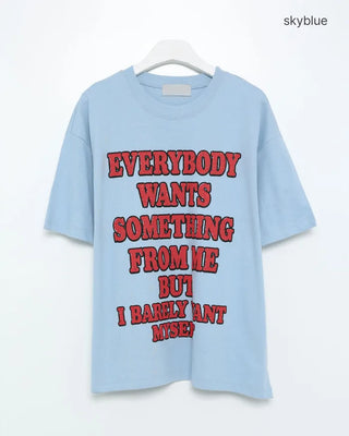 Color lettering cropped short-sleeved T-shirt