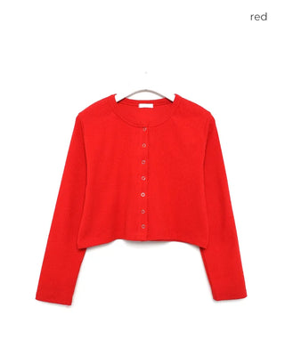 Ribbed snap-button cardigan