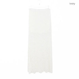 Lace flared long skirt