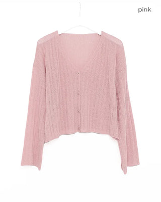 Ribbed V-neck cardigan