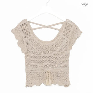 Perforated Short-Sleeve Knit