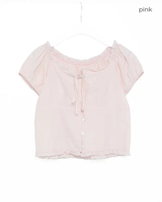 Heart Button Frill Blouse