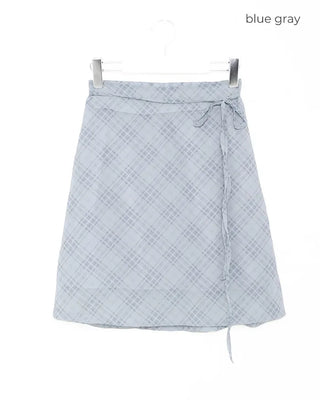 See-through tan check midi skirt