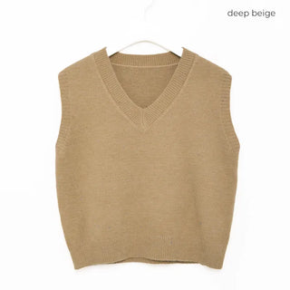 Basic V-neck knit vest