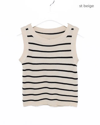 Border Round Neck Sleeveless