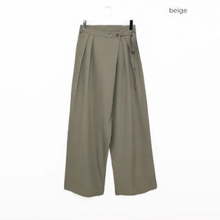 Wrap-around two-button slacks