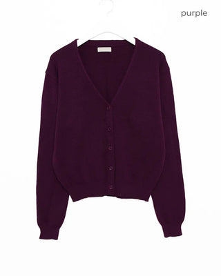V-neck drop-shoulder rayon cardigan