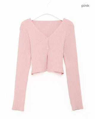 Ribbed Cropped Cardigan