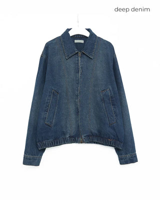 Stitch design denim blouson