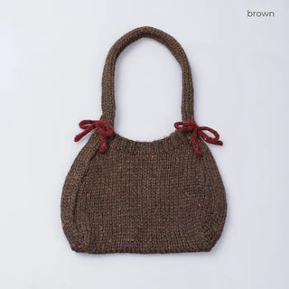 Ribbon bicolor mesh tote bag