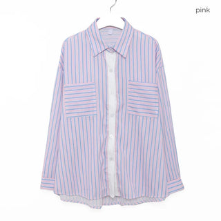 Front two-pocket striped shirt