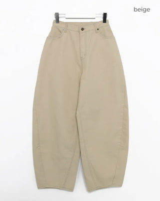 Cross-stitch flap pocket striped cotton pants