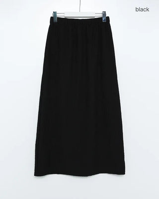 Embossed banding maxi skirt
