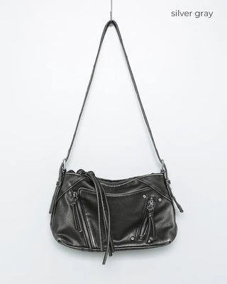 Vintage Washed Square Eyelet Shoulder Bag