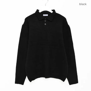 Half-button collar knit